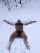 Hairy snow angel