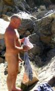 Hiker daddy getting naked