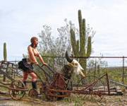 Steampunk farmer.