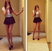 (legs) Endless legs, amazing short skirt by pimpbutterfly