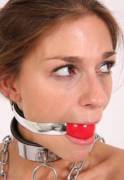 Steel Band Ball Gag with matching collar