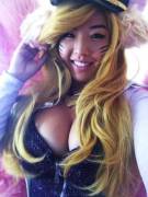 Cosplay, colored hair &amp; curves on this cutie
