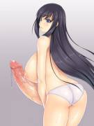 Black hair and white panties