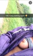 Tits and dog walking