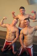 Colt Mclaire , Daniel Carter, &amp; Tyler Hanson Flexing (Xpost /r/MalePornStars)