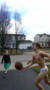 Playing some basketball