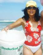 Mature Vietnamese milf at the beach.