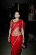 Hourglass figure in a low-waist saree