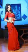 Sherlyn Chopra horny in a blood red saree. [ALBUM]