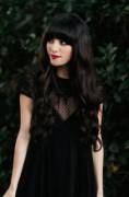 Brunette with heavy bangs