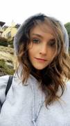 Rachel Cook in a hoodie