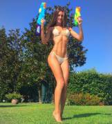 Katya Ogo with squirt guns