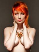 Topless redhead portrait