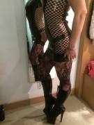 Shiny Latex Fishnet Dress