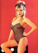 Samantha Fox fishnet leotard