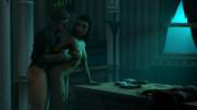 Elizabeth and Booker in the green light