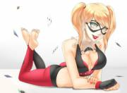 Harley Quinn, in twintails and "the pose". [ragecndy]