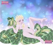 Elsa hypnotized by Kaa (teasecomix)