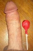 Me next to a tootsie roll pop