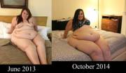 BigBootyBeauty has been packing on the pounds [x-post r/wgbeforeafter]