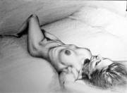 Nude on bed, Graphite, A4