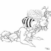 bee-woman x woman oviposition gif