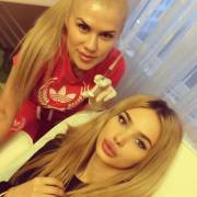 Radiana working on Sabina Mussaeva face