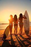 Three girls two boards