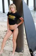 Blonde surfer girl