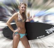 Blonde surfer girl