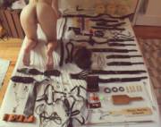 All the toys on the bed