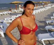 Stunning MILF in red bikini