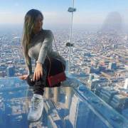 Glass floor and long jumper