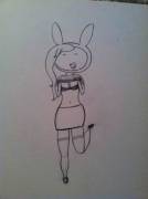 Super amateur hand-drawn sketch of Fionna flashing her boobs