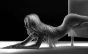 Long blond hair is covering her, while she bands (repost r/nsfw)