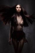 Raven hair and garter