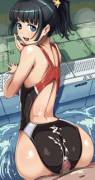 On her swimsuit