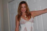 Sexy Milf posing in white Lingerie