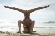 Julietta and Magdalena at the beach