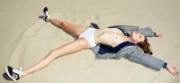 Beach sand angel.