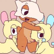 Cubone [M] Getting a Rim and Blowjob from Plusle and Minun [??]