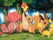 [F] Vulpix, Charmander, Eevee, and Pikachu Presenting