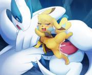 Capturing a legend. Lugia [M] X Pikachu [F]