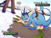 Pokemon Battle Vaporeon [M] x Leafeon [M]