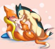 Typhlosion and Floatzel [M][F]