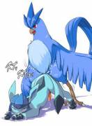 Articuno having fun with Glaceon [M/M] (WKAR)