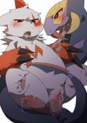 How about a little forbidden love? Zangoose [F] X Seviper [M]