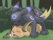 Umbreon [M] topping a Raichu [?]