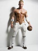 Blonde football player