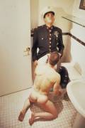 Marine public toilet blowjob